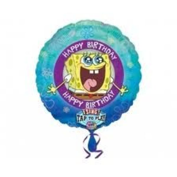 28 İnç Spongebob Birthday Müzikli Anagram Folyo Balon