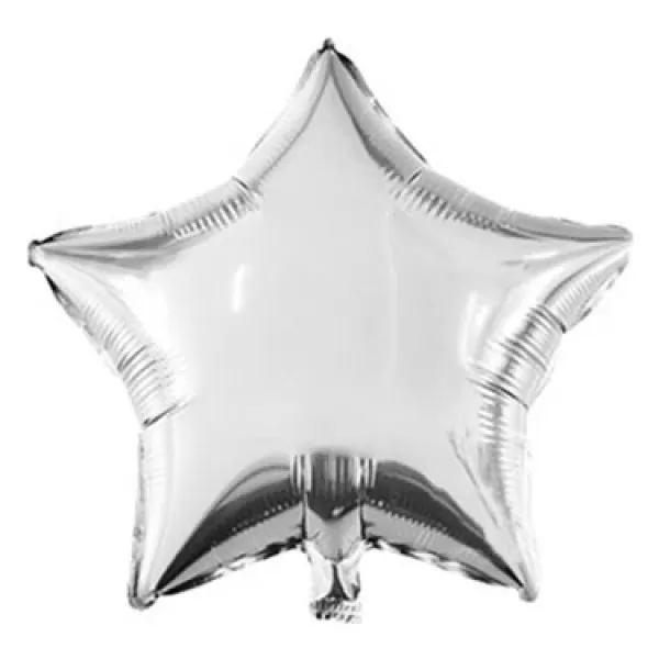 32 İnc Gümüş Düz Ultra Yıldız Folyo Balon