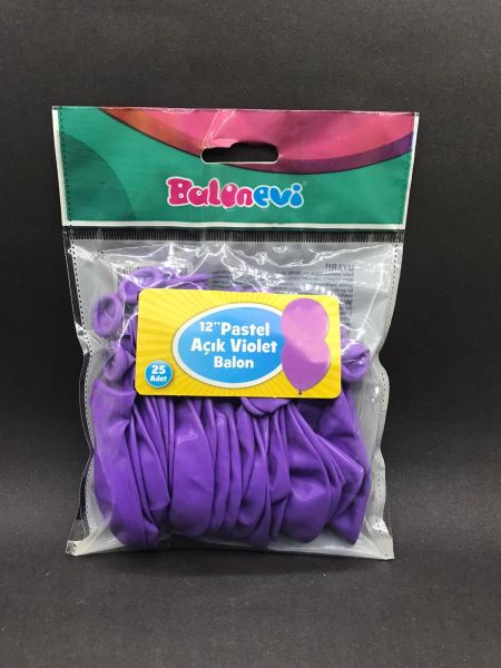 Açık Violet Pastel Balon 25 Li