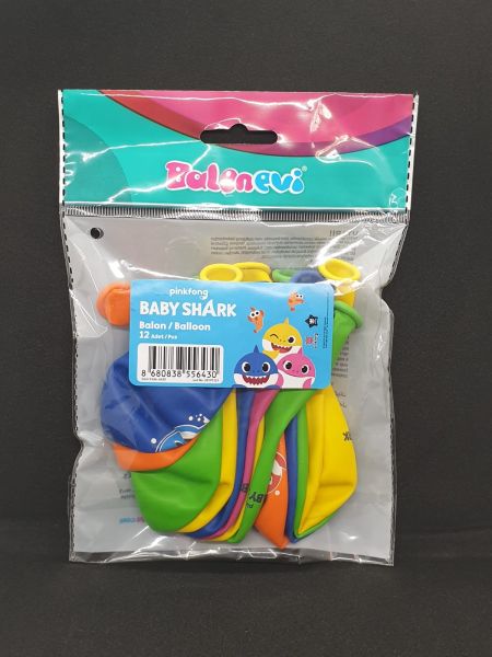 Baby Shark Baskılı Balon 12 Li