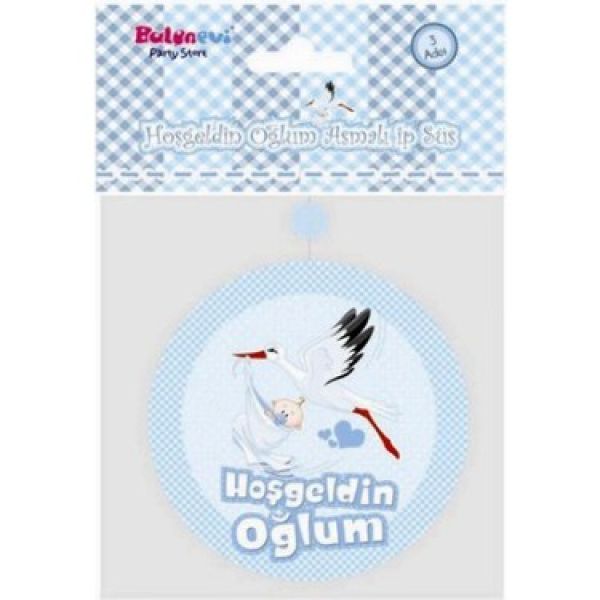 Hoşgeldin Oğlum Asmalı İp Süs