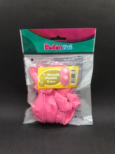 Metalik Pembe Balon 20 Li