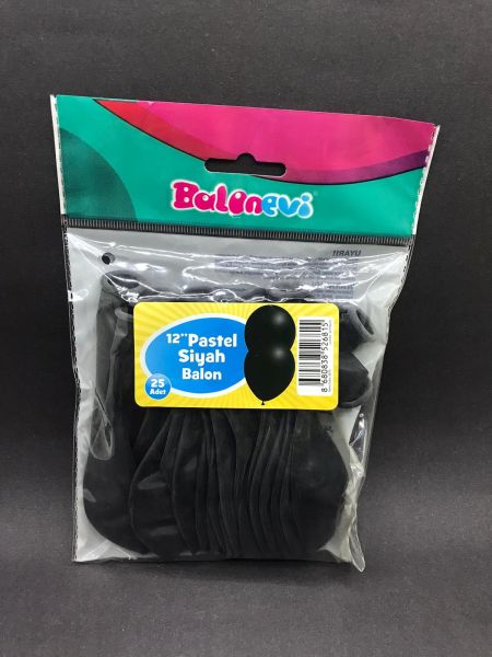 Siyah Pastel Balon 25 Li