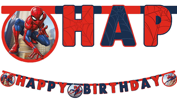 Spiderman Crime Fighter Happy Birthday Banner