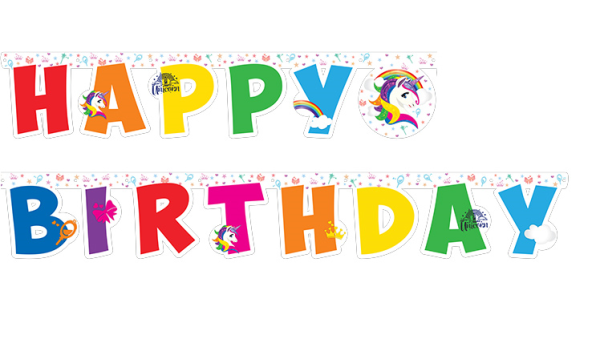 Unicorn Happy Birthday Banner