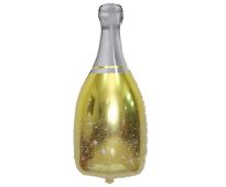 34 İnc Altın Şampanya Şişeşi Folyo Balon
