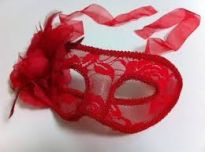 Kırmızı Dantel Maske
