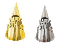 Metalize Gold - Silver Happy Birthday Külah Şapka